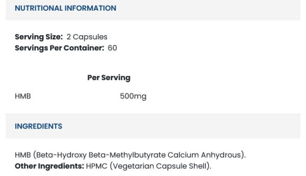 Applied Nutrition  HMB 500 mg 120 caps - Image 2