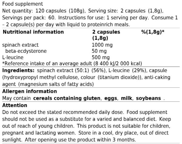 Peak Ecdysterone – 120 Capsules - Image 2