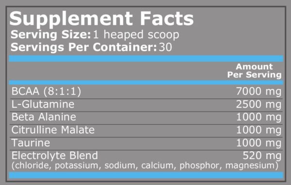PURE NUTRITION BCAA AMINO BLAST 8:1:1 450gr 30SERVS WATERMELON - Image 2